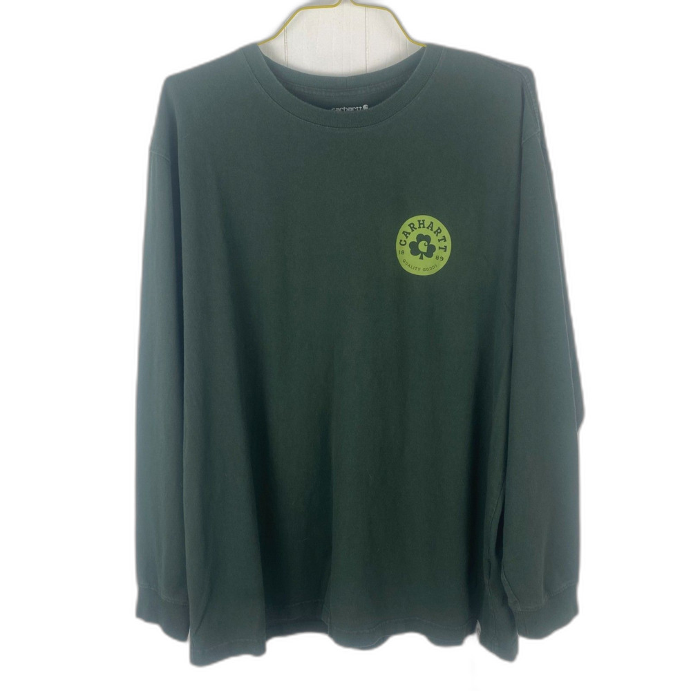 Carhartt Loose Fit Shamrock Long Sleeve Tee Shirt Men's XL Green L/S Tee
